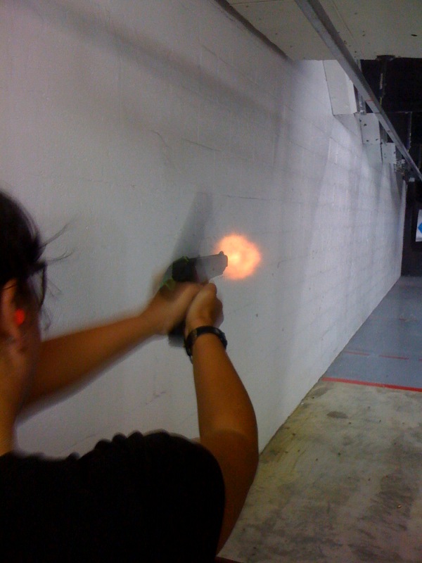 Glock 34 — green rear sight & red front sight